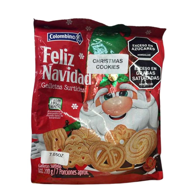 Feliz Navidad Bolsa Galletas Surtidas 200g Colombina