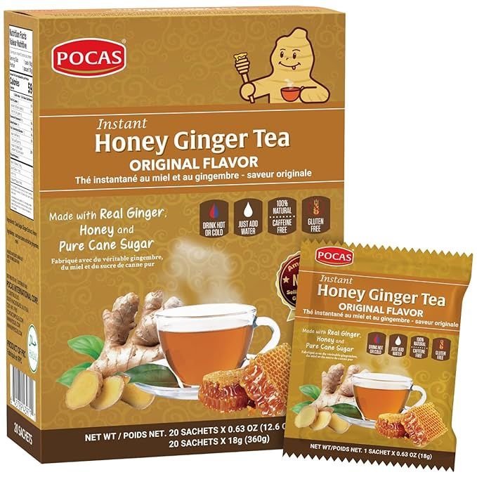 Honey Ginger Tea Box 20 Satchets 360 g, Flavor: Original
