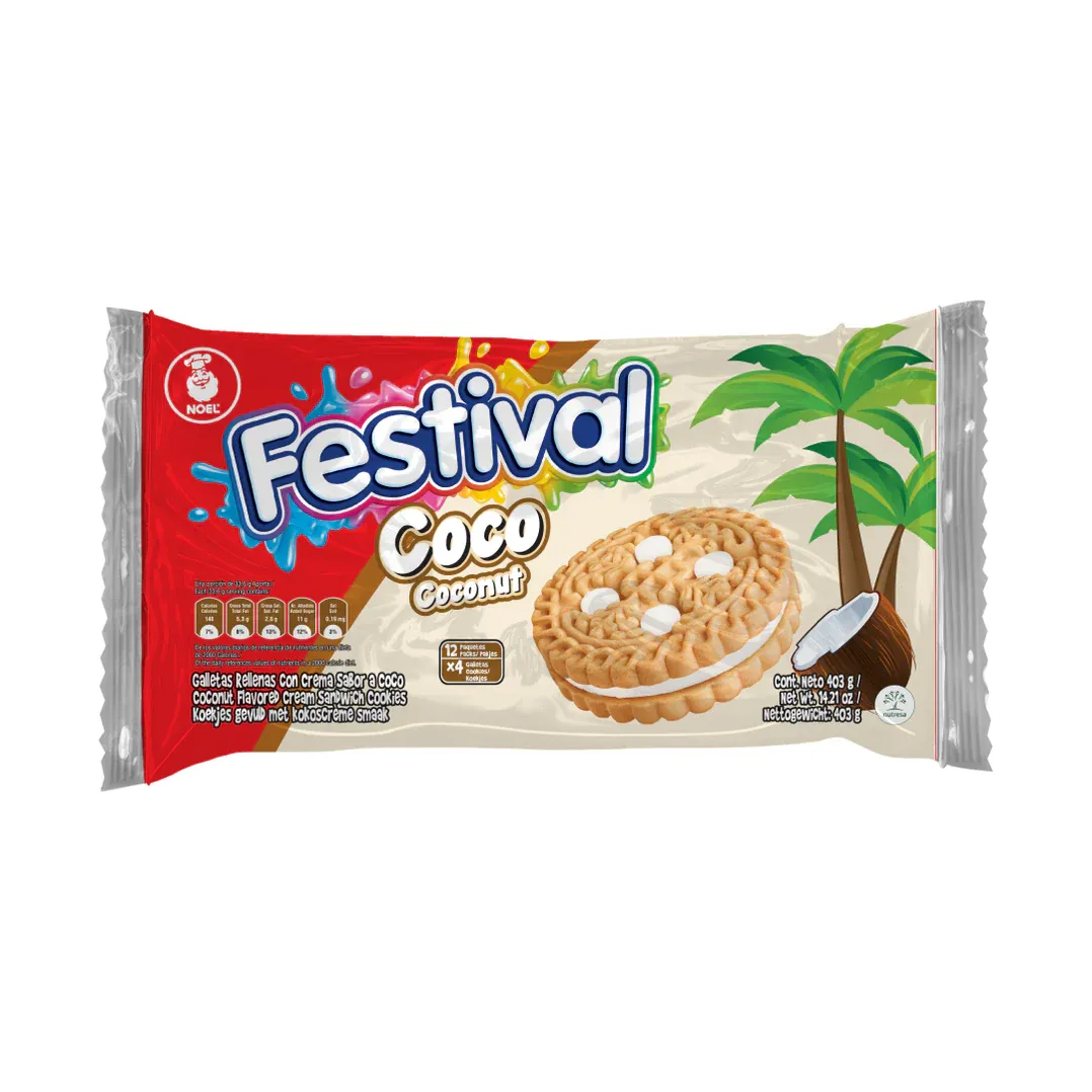 Galletas Festival 403g 12 Pk Noel, Flavor: Coco