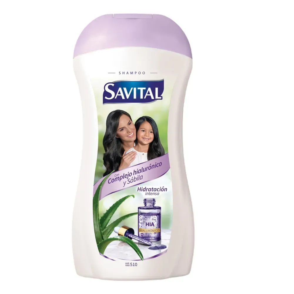 Shampoo Savital 510 ml, Fragance: Complejo hialuronico y Sabila Hidratacin
