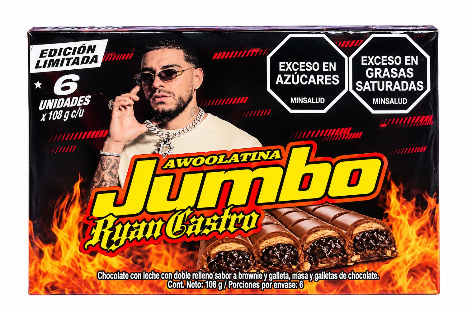 Chocolatina Jumbo Ryan Castro, Referencia: 1.020g / 6pk