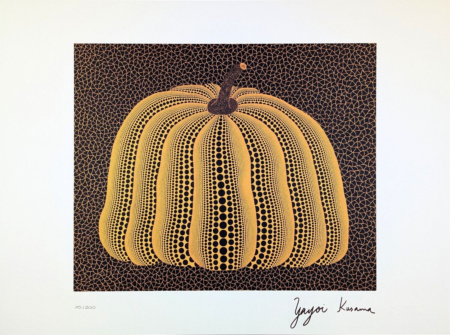 Yayoi KUSAMA, lithographie pumpkin with back