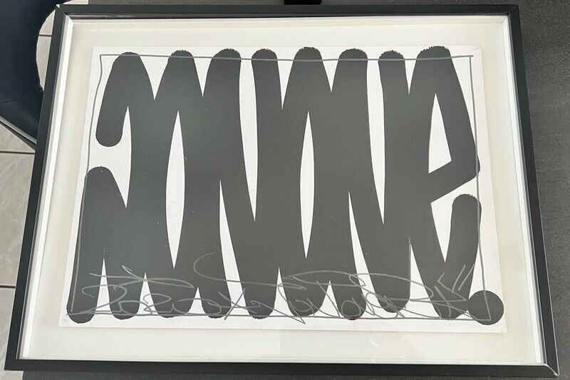 Jonone, dessin original signé et encadré