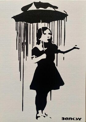 Banksy (d'après), Girl under rain