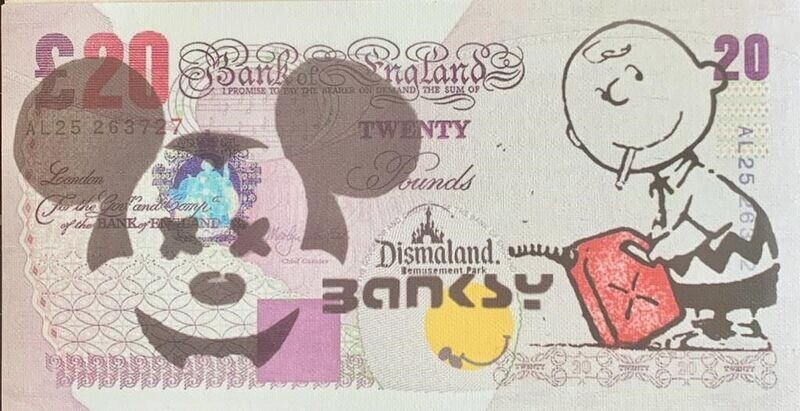 Banksy (d'après) Billet sérigraphié sur toile