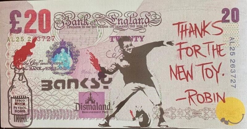 Banksy (d'après) Billet sérigraphié sur toile