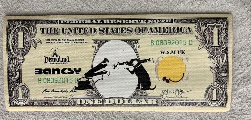 Banksy (d'après) Billet sérigraphié sur toile