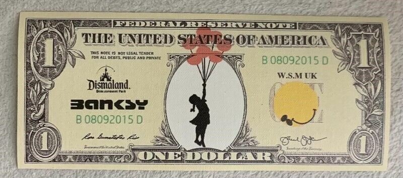 Banksy (d'après) Billet sérigraphié sur toile