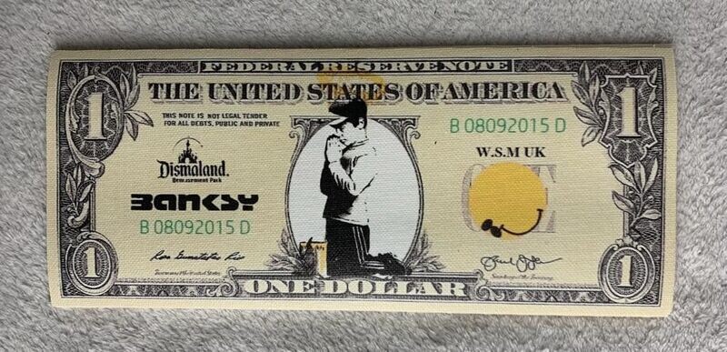 Banksy (d'après) Billet sérigraphié sur toile
