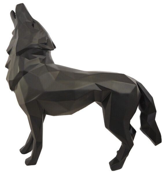 Richard ORLINSKI, Loup hurlant noir mat 120cm