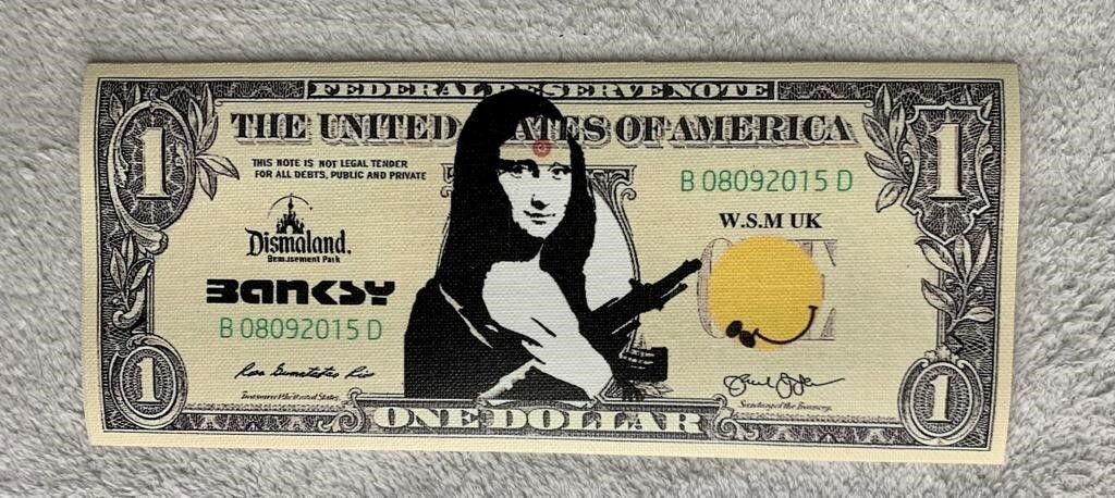 Banksy (d'après) Billet sérigraphié sur toile
