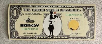 Banksy (d'après) Billet sérigraphié sur toile