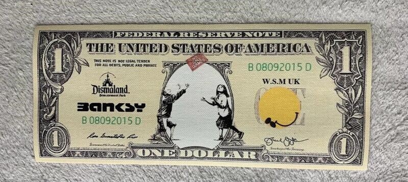 Banksy (d'après) Billet sérigraphié sur toile