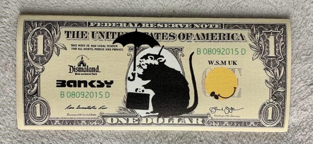 Banksy (d'après) Billet sérigraphié sur toile