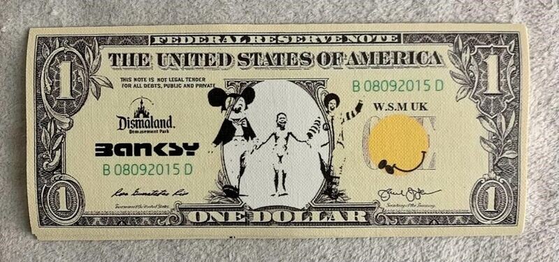 Banksy (d'après) Billet sérigraphié sur toile