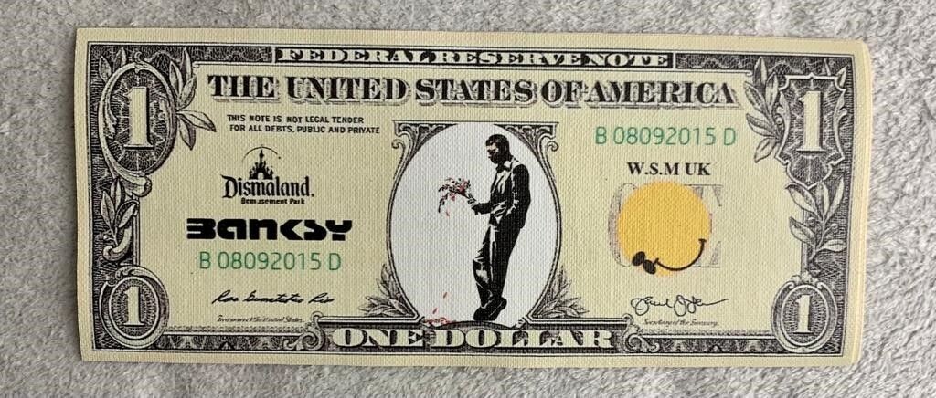 Banksy (d'après) Billet sérigraphié sur toile