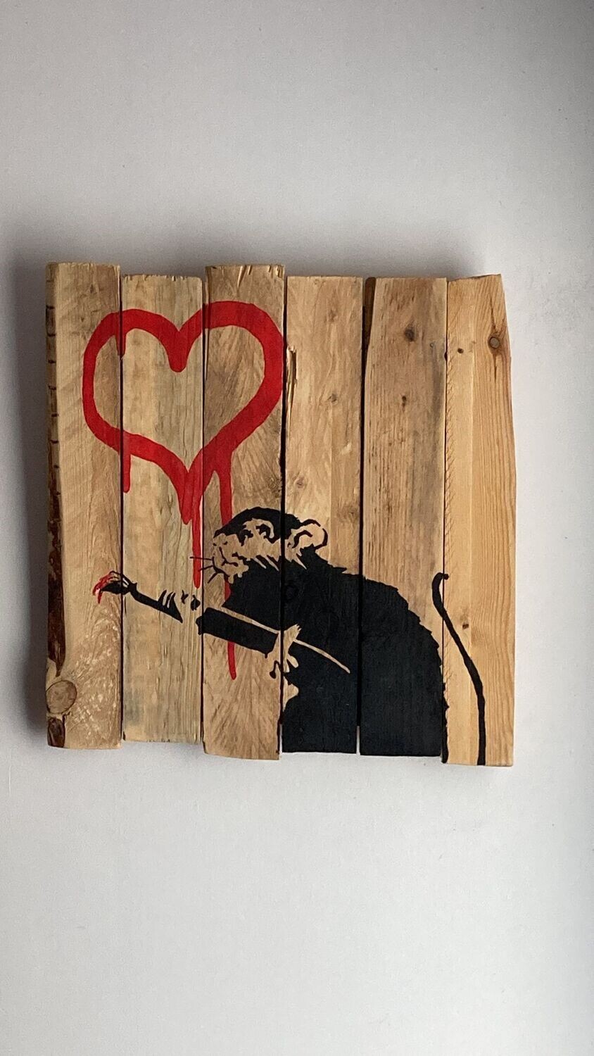 MR ROY (tribute to banksy) rat love