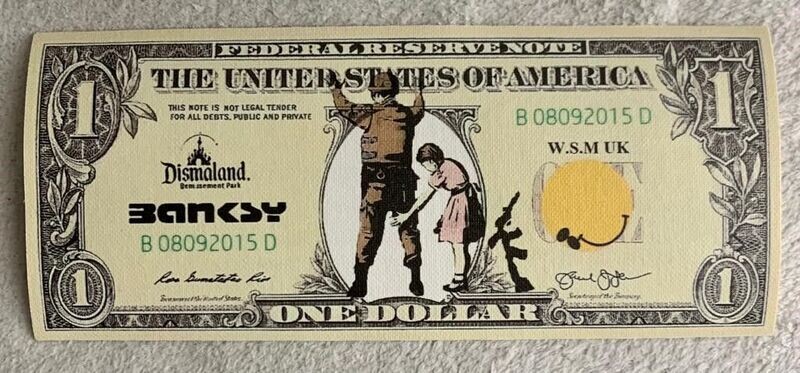 Banksy (d'après) Billet sérigraphié sur toile