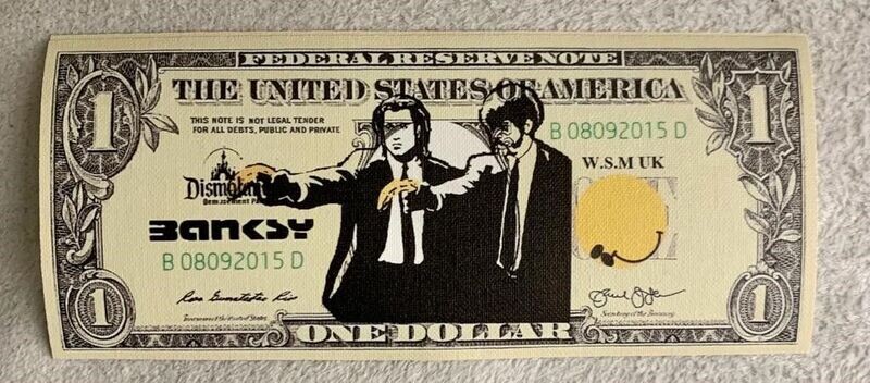 Banksy (d'après) Billet sérigraphié sur toile