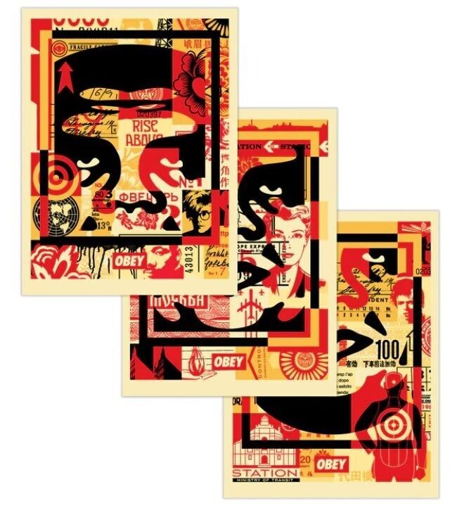 OBEY, 3 face collage