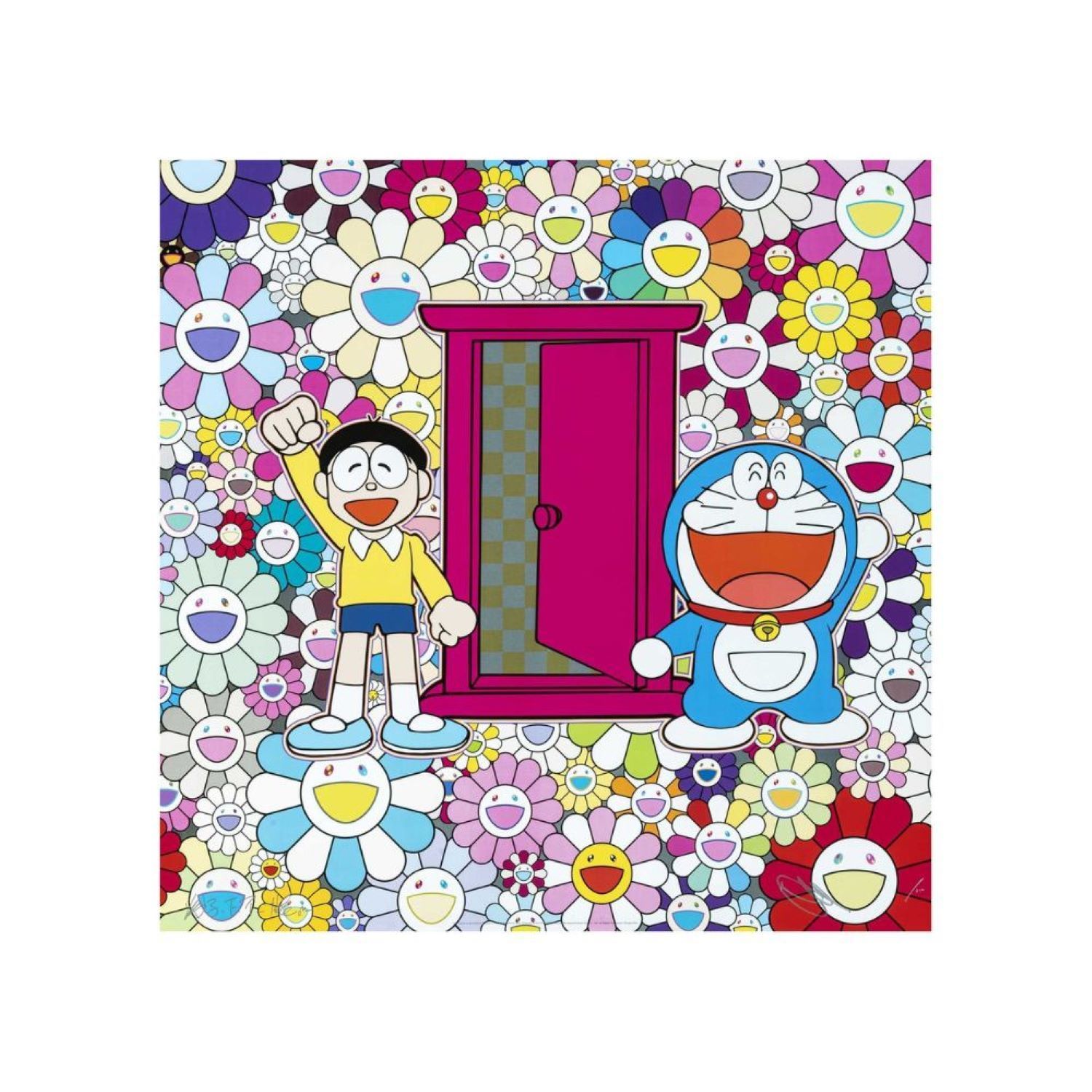 Takashi MURAKAMI, Anywhere Door (Dokodemo Door) In The Field Of Flowers
