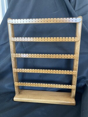 Large standing earring organizer - Golden Oak