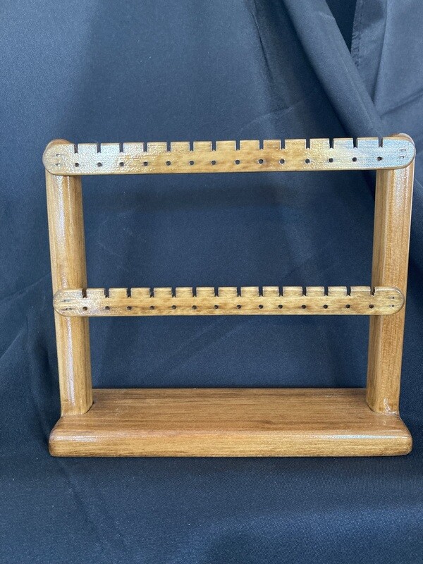 Earring holder small standing organizer - Golden Oak