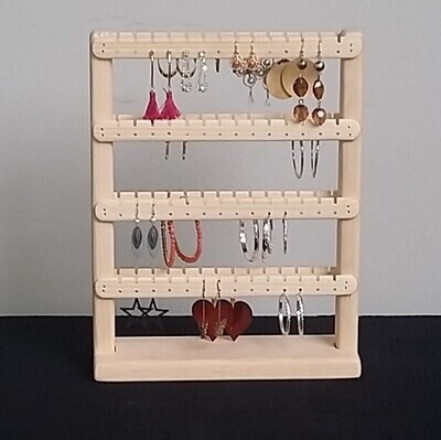 Medium standing double earring organizer - Unstained/Unfinished