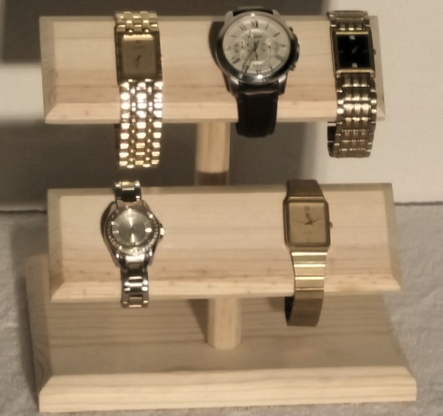 Two tier watch stand - Unstained/Unfinished