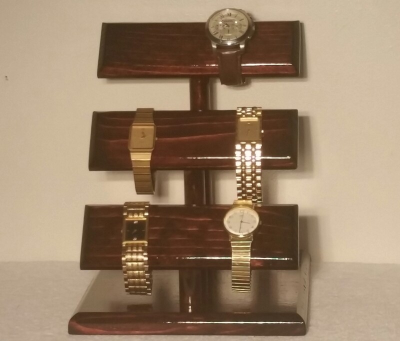 Three tier watch stand - Red Mahogany
