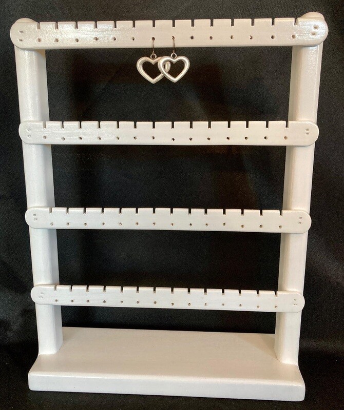 Earring holder medium standing organizer - White