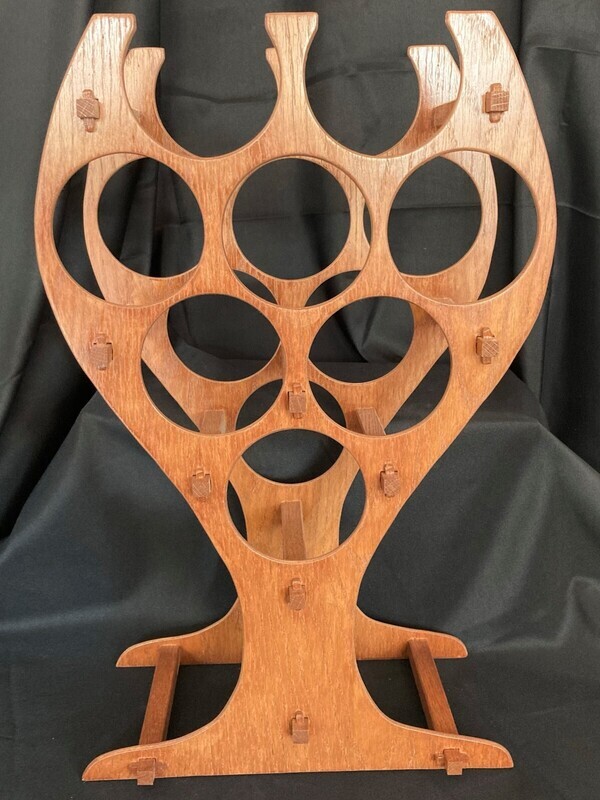 White Wine Glass Shaped Wine Rack - Cherry