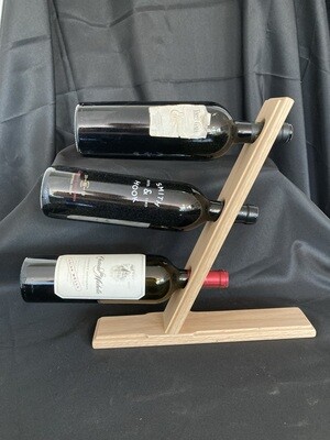 3 Bottle Vertical Tabletop Wine Rack - Unstained/Unfinished