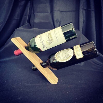 2 Bottle Vertical Balancing Wine Rack - Unstained/Unfinished