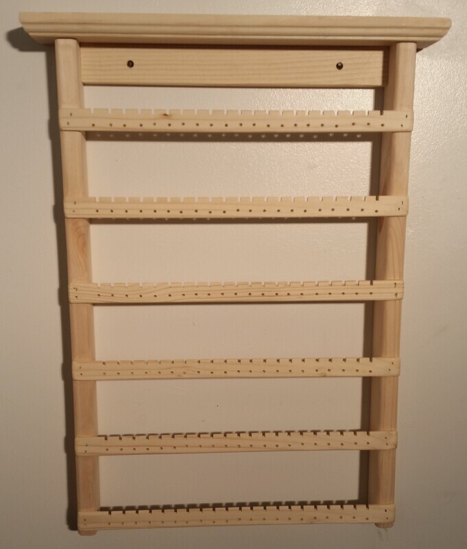Earring Holder wall mount  with six slats - Unstained/Unfinished