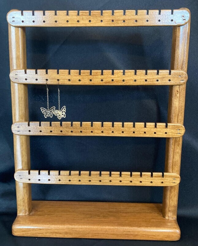 Earring holder medium standing organizer - Golden Oak