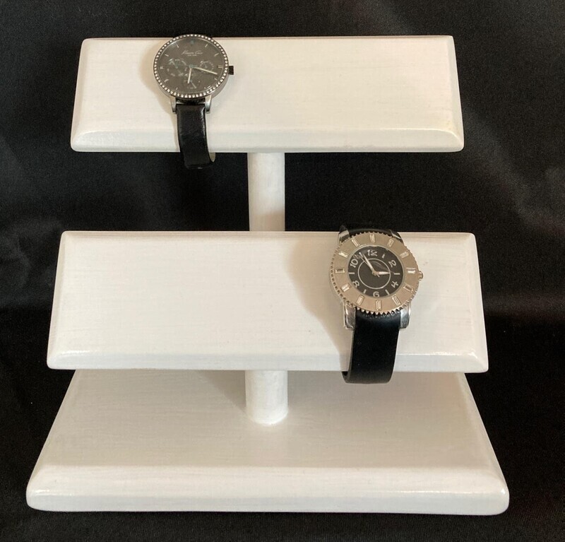 Two tier watch stand - White