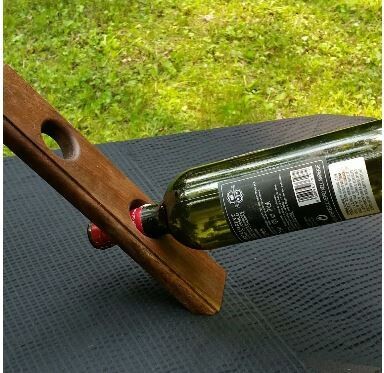 2 Bottle Vertical Balancing Wine Rack - Red Mahogany