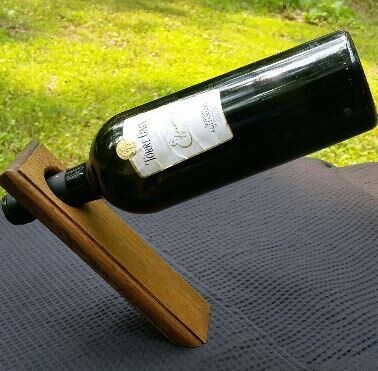 Single Bottle Balancing Wine Rack - Golden Oak