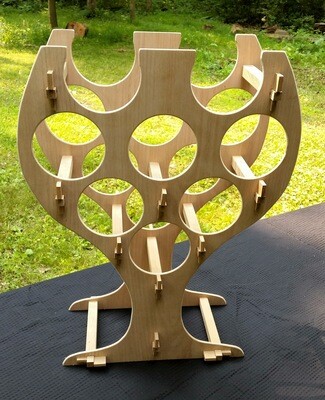 Red Wine Glass Shaped Wine Rack - Unstained/Unfinished