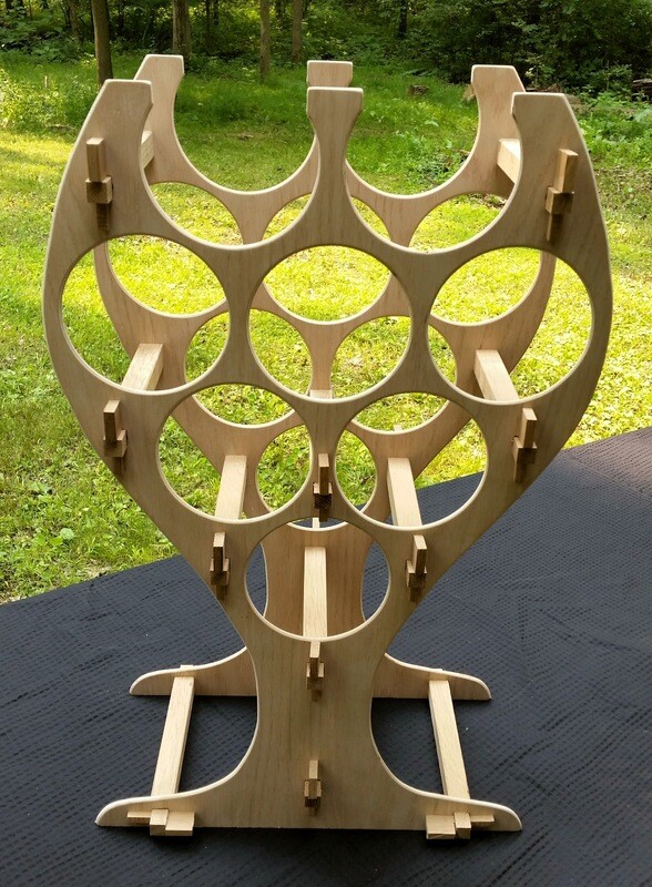 White Wine Glass Shaped Wine Rack - Unstained/Unfinished