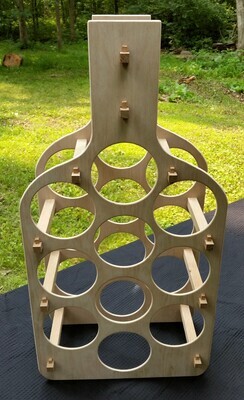 Bottle Shaped Wine Rack - Unstained/Unfinished