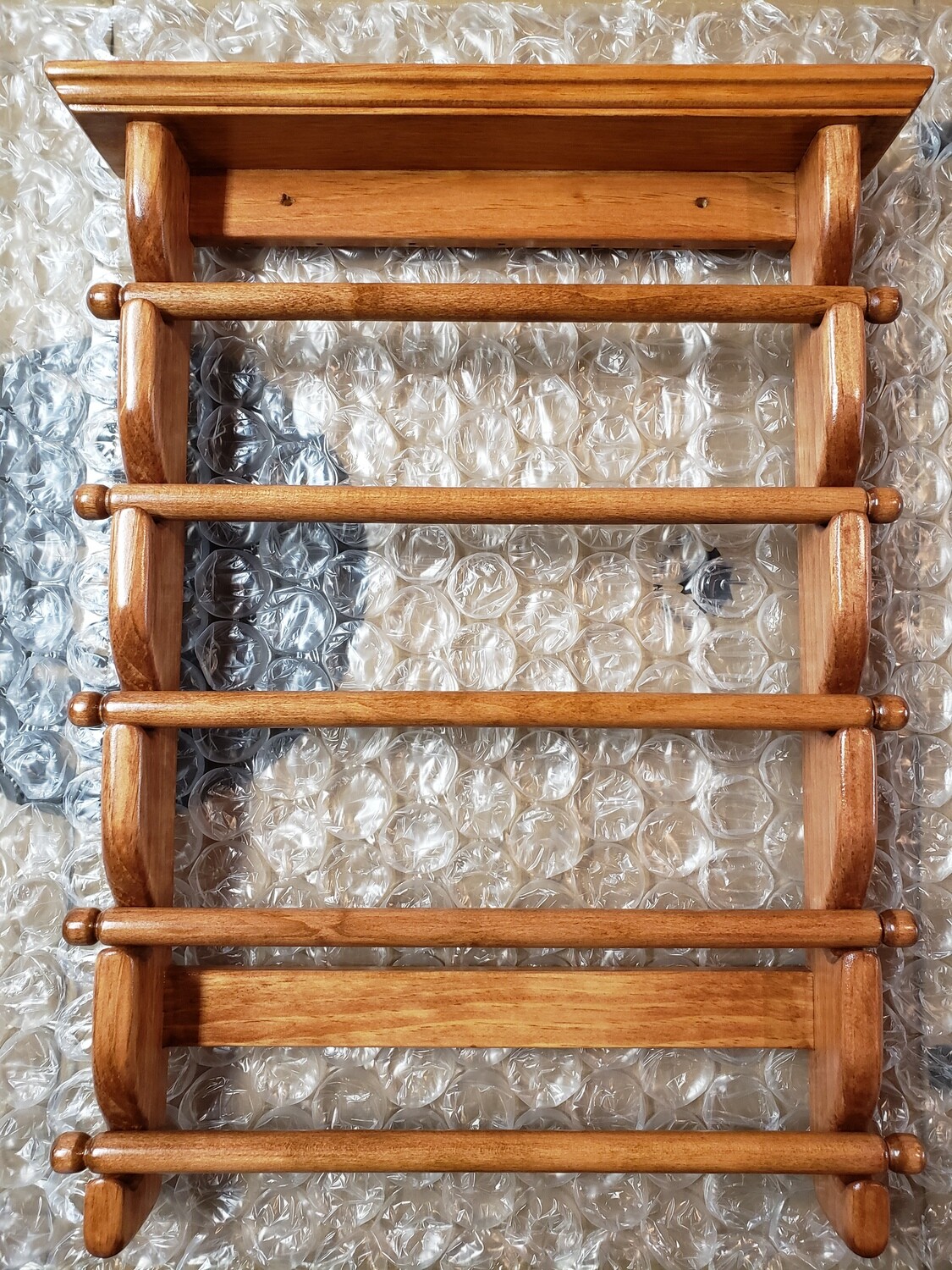 Bracelet Holder five bars wall mount - Golden Oak, Finish Options: Satin