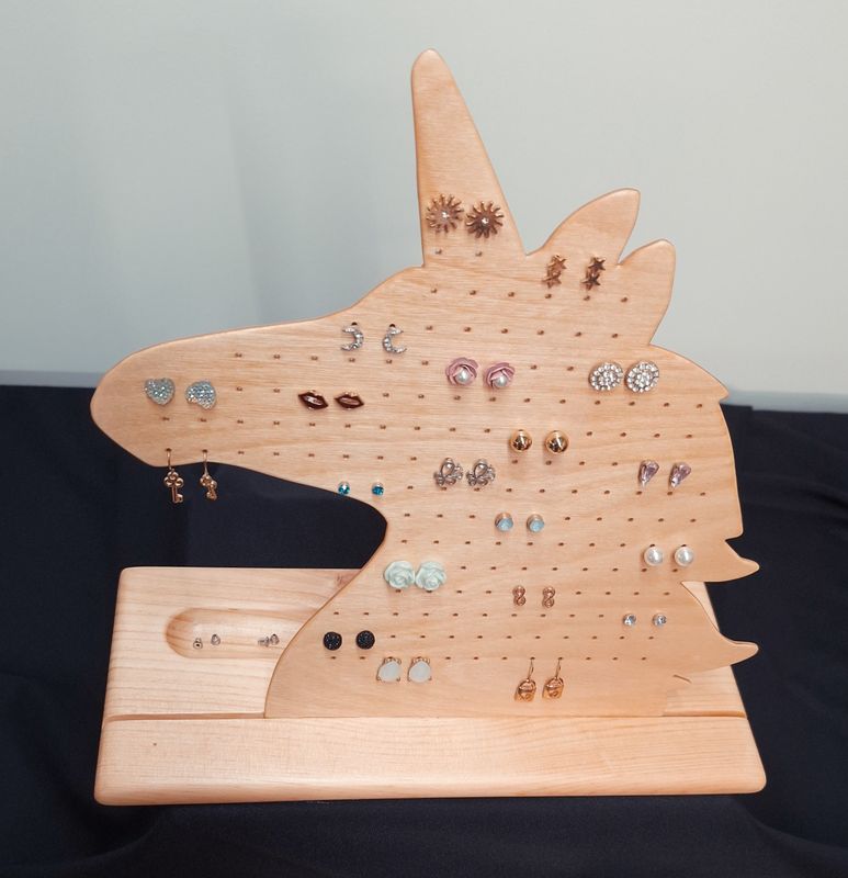 Large Unicorn earring holder w/back - catcher