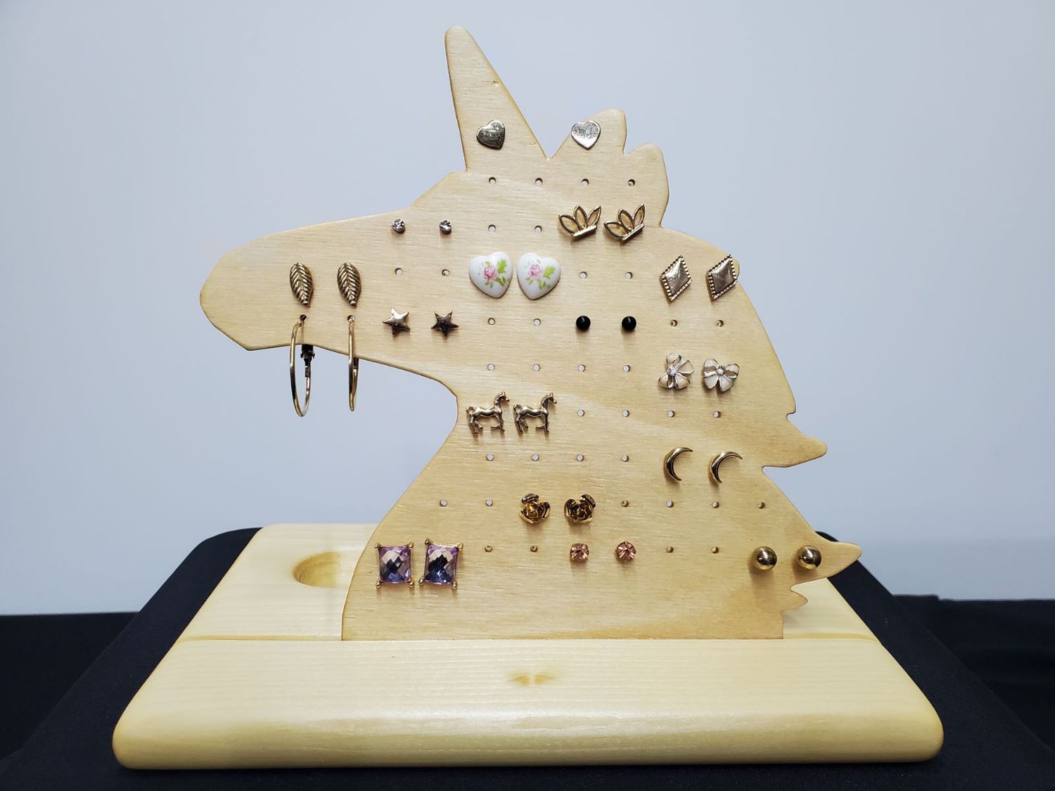 Small Unicorn earring holder w/back - catcher