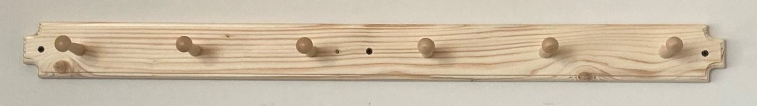 Medium Coat Rack Unstained/Finished 6 Pegs