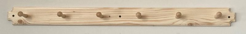 Medium Coat Rack Unstained/Finished 6 Pegs