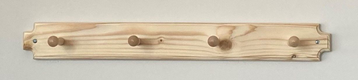Small Coat Rack Unstained/Unfinished 4 Pegs
