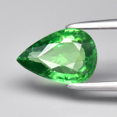 1.14ct 8.3x5.8mm Pear Natural Green Tsavorite Garnet Tanzania