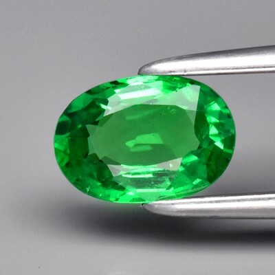 0.72ct 6.4x4.5mm Oval Natural Shocking Green Tsavorite Garnet, Tanzania